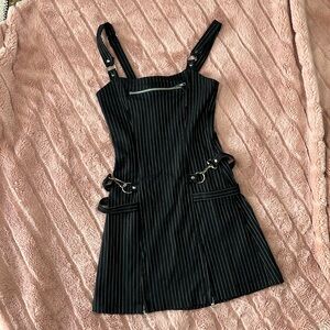 Lip service right stretchy black pin stripe dress size small